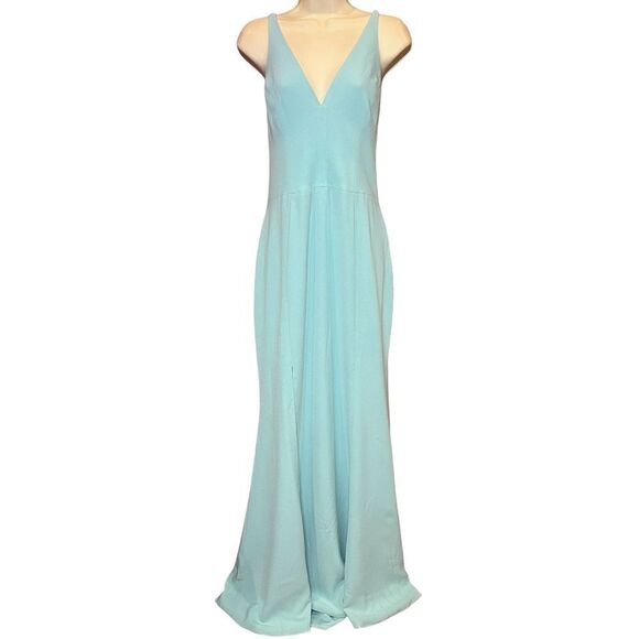 DRESS THE POPULATION High-Slit Evening Gown in Tranquil Blue New With Tags Size - Picture 3 of 8